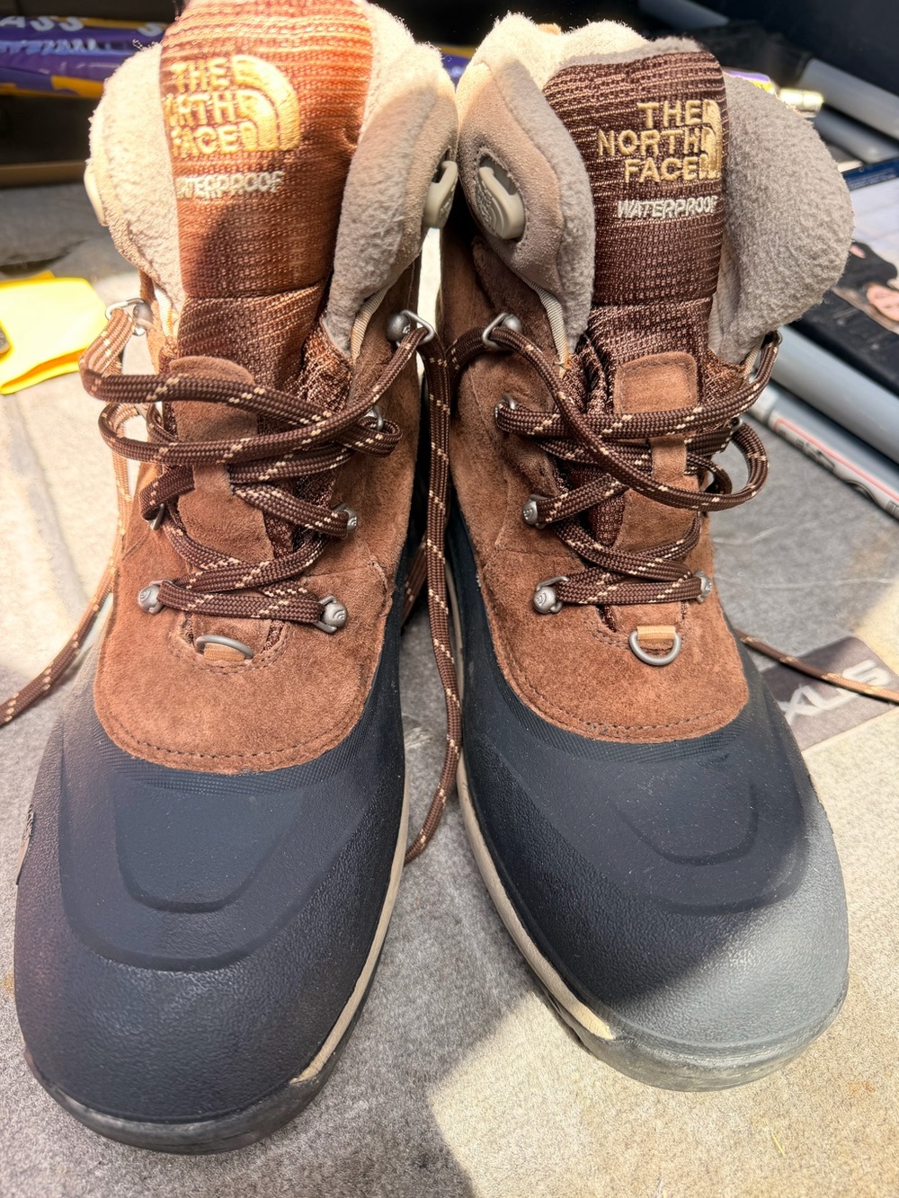 The North Face Men's Brown and Black Insulated Waterproof Boots